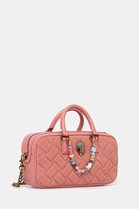 Kurt Geiger London torebka zamszowa KENSINGTON kolor różowy 3580957219 - zdjęcie produktu nr 2