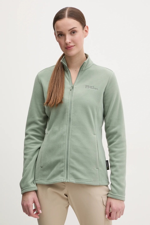Jack Wolfskin bluza sportowa Taunus kolor zielony gładka 1711391 - zdjęcie produktu nr 1
