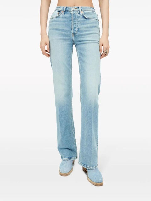RE/DONE logo-patch straight-leg jeans - Blue - zdjęcie produktu nr 2
