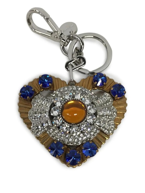 Miu Miu heart crystal-embellishment keychain - Gold - zdjęcie produktu nr 1