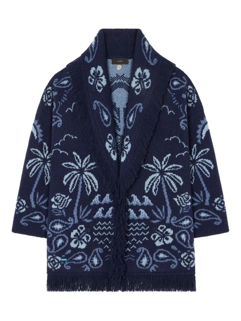 Alanui palm-tree fringed cardigan - Blue - zdjęcie produktu nr 1