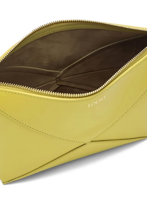 LOEWE Puzzle Fold geometric-zip shoulder bag - Yellow - zdjęcie produktu nr 1