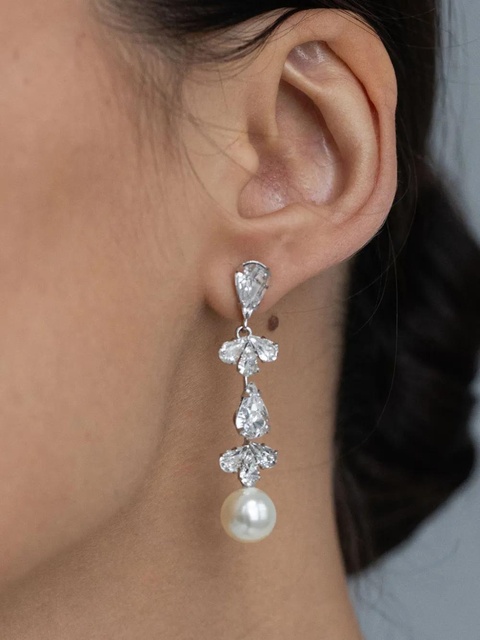 Jennifer Behr Betta crystal earrings - Silver - zdjęcie produktu nr 2