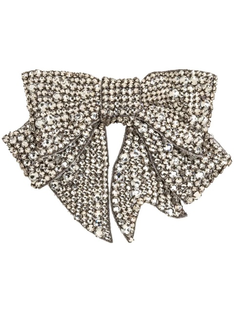 Jennifer Behr Belle embellished bow barrette - Silver - zdjęcie produktu nr 1