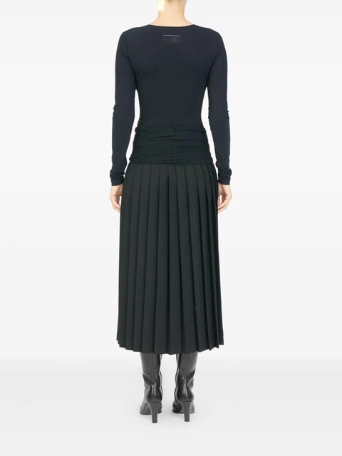 MM6 Maison Margiela pleated draped midi skirt - Blue - zdjęcie produktu nr 1