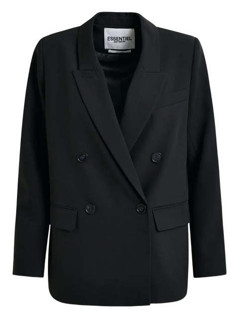 Essentiel Antwerp double-breasted padded-shoulder blazer - Black - zdjęcie produktu nr 1