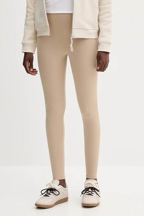 Weekend Max Mara legginsy BASILIO damskie kolor beżowy z nadrukiem 2525786061600 - zdjęcie produktu nr 1