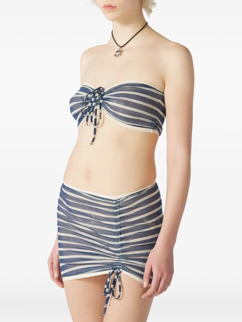 Jean Paul Gaultier Marinière print gathered mini skirt - Blue - zdjęcie produktu nr 2