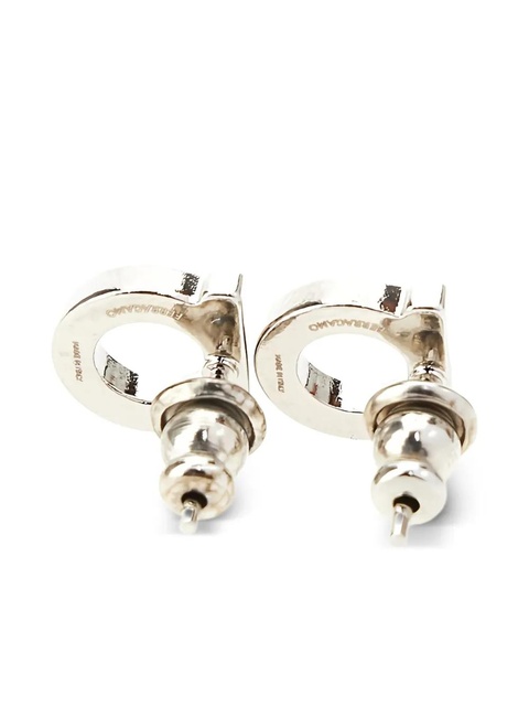 Ferragamo Gancini crystal embellished stud earrings - Metallic - zdjęcie produktu nr 1