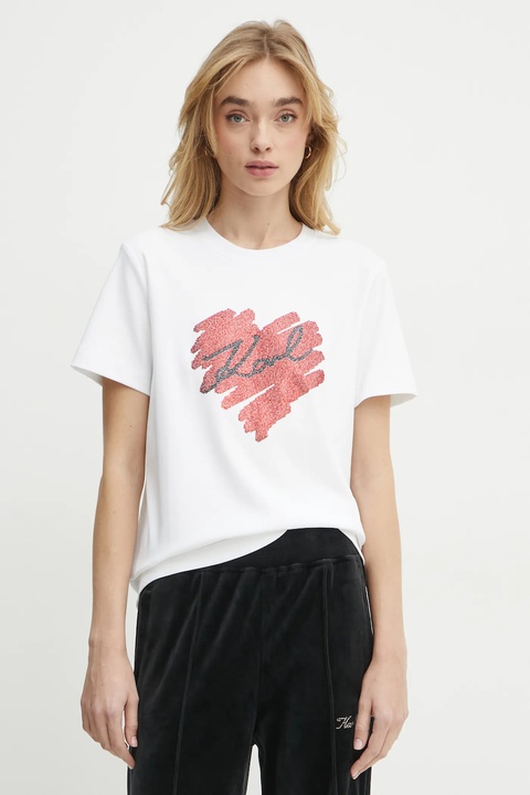 Karl Lagerfeld t-shirt bawełniany damski kolor biały A1W17115 - zdjęcie produktu nr 1