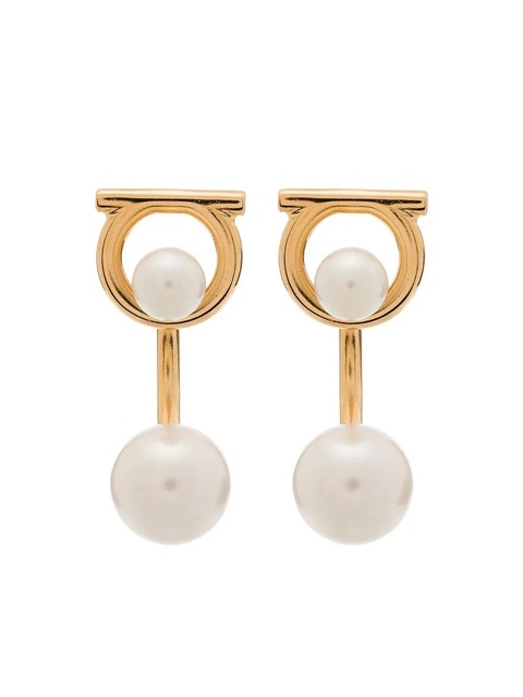 Ferragamo Gancini glass-pearl earrings - Gold - zdjęcie produktu nr 1