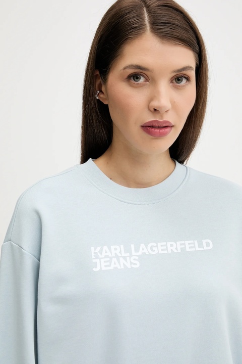 Karl Lagerfeld Jeans bluza damska kolor niebieski z nadrukiem A1W20005 - zdjęcie produktu nr 1