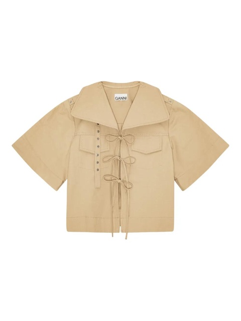 GANNI tie-fastening shirt - Neutrals - zdjęcie produktu nr 1