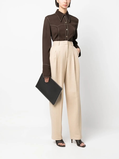 LEMAIRE Tasche debossed-logo clutch - Brown - zdjęcie produktu nr 2