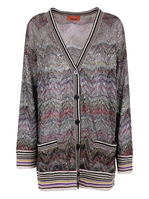 Missoni zigzag-pattern cardigan - Grey - zdjęcie produktu nr 1