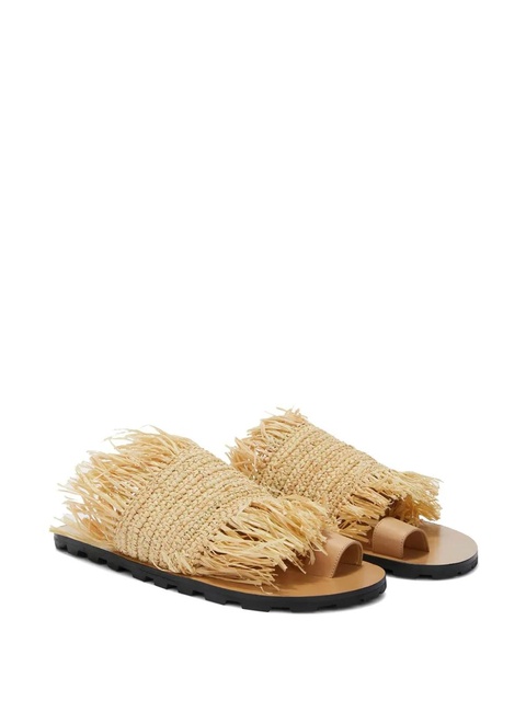 Jil Sander flat straw sandals - Neutrals - zdjęcie produktu nr 2