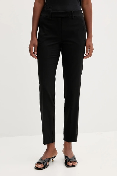 Marella spodnie z wełną damskie kolor czarny fason cygaretki high waist 2523136101200 - zdjęcie produktu nr 1
