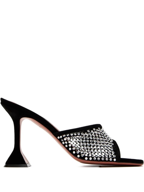 Amina Muaddi crystal-embellished mule heels - Black - zdjęcie produktu nr 1