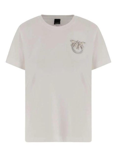 PINKO jewel-embellished crew-neck T-shirt - White - zdjęcie produktu nr 1