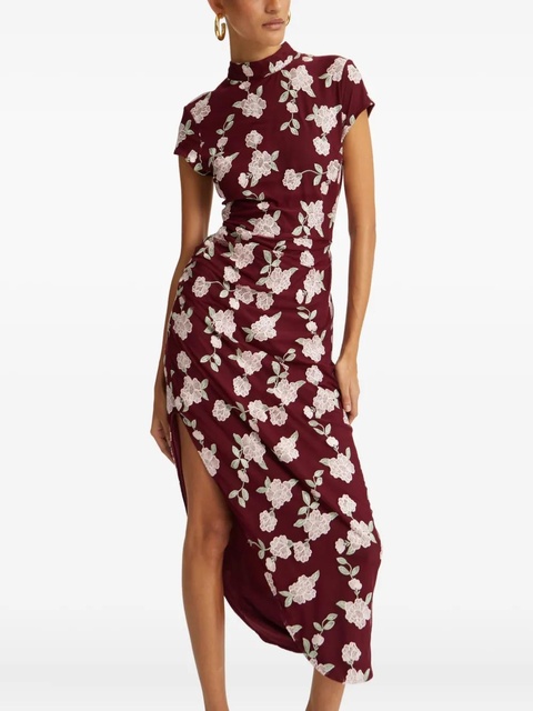 ROTATE BIRGER CHRISTENSEN floral-embroidered asymmetric dress - zdjęcie produktu nr 2