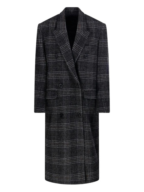 MARANT ÉTOILE Lexana double-breasted checked coat - Brown - zdjęcie produktu nr 1
