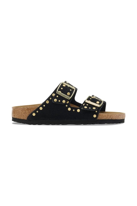 Birkenstock klapki zamszowe Arizona Rivet damskie kolor czarny 1030348 - zdjęcie produktu nr 1