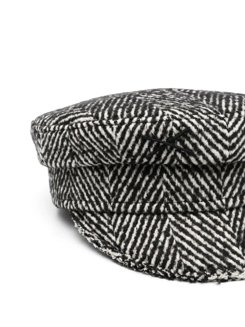 Ruslan Baginskiy herringbone baker boy cap - Black - zdjęcie produktu nr 2