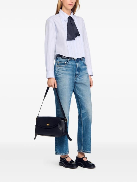 SANDRO leather shoulder bag - Black - zdjęcie produktu nr 2