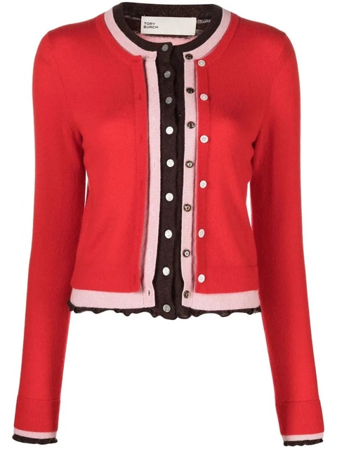 Tory Burch button-up cashmere cardigan - Red - zdjęcie produktu nr 1