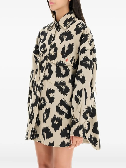 The Attico leopard-print denim jacket - Neutrals - zdjęcie produktu nr 2