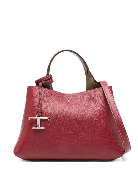 Tod's mini T-logo leather tote bag - Red - zdjęcie produktu nr 1