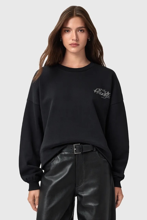 AllSaints bluza bawełniana REEL damska kolor czarny wzorzysta W020JD - zdjęcie produktu nr 2