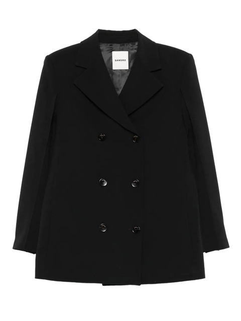 SANDRO double-breasted notched-lapel blazer - Black - zdjęcie produktu nr 1