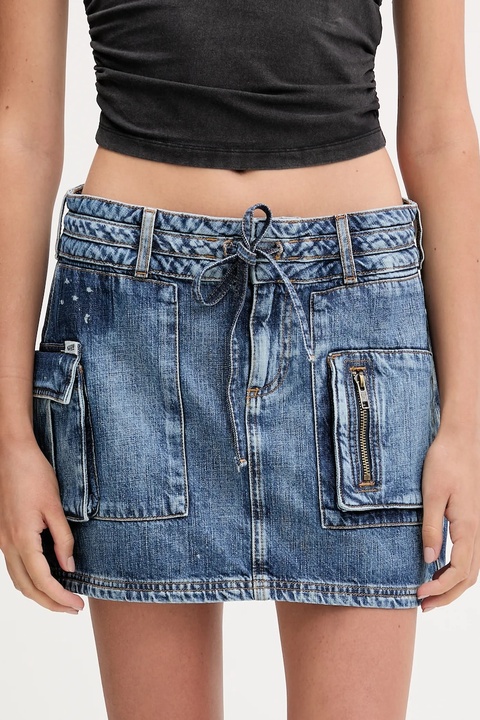 Guess Originals spódnica jeansowa HARRINGTON kolor niebieski mini ołówkowa W5YD0L D5R01 - zdjęcie produktu nr 1