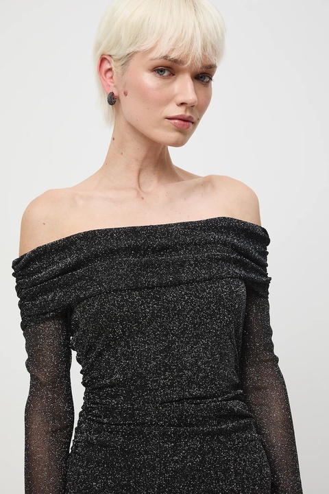 Medicine sukienka kolor srebrny mini dopasowana - zdjęcie produktu nr 2