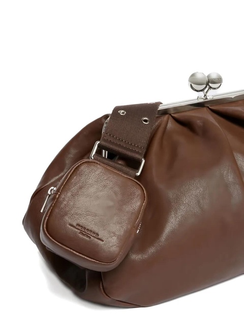 Weekend Max Mara large Pasticcino leather clutch bag - Brown - zdjęcie produktu nr 2