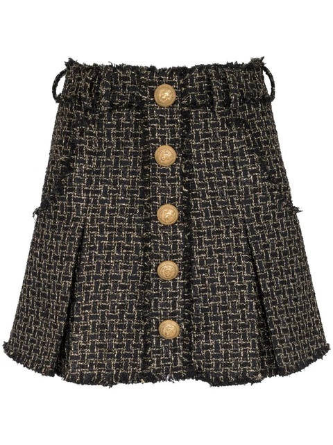 Balmain tweed pleated mini skirt - Black - zdjęcie produktu nr 1