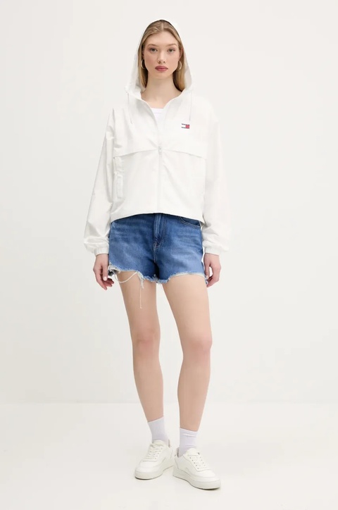 Tommy Jeans kurtka kolor biały przejściowa oversize DW0DW20672 - zdjęcie produktu nr 2