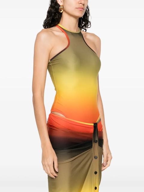 The Attico ombré-effect swim suit - Green - zdjęcie produktu nr 2