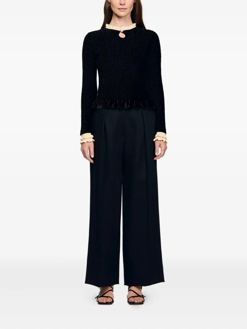 SANDRO ruffled-detail blouse - Black - zdjęcie produktu nr 2