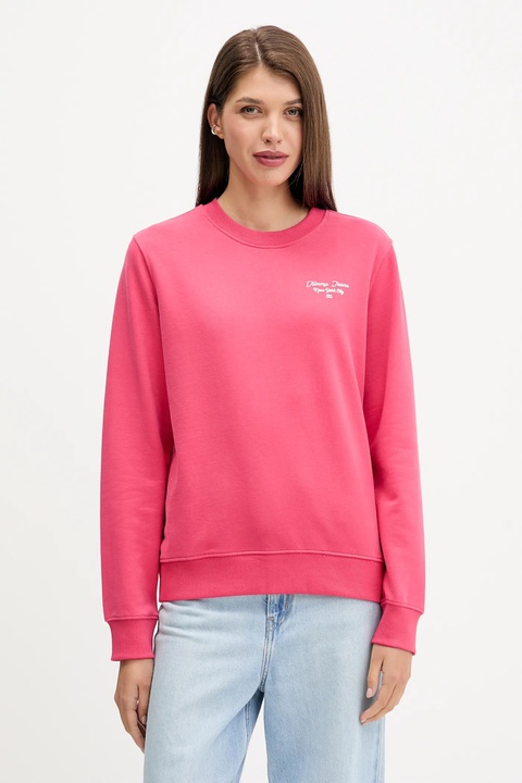 Tommy Jeans bluza bawełniana damska kolor różowy z nadrukiem DW0DW21960 - zdjęcie produktu nr 1