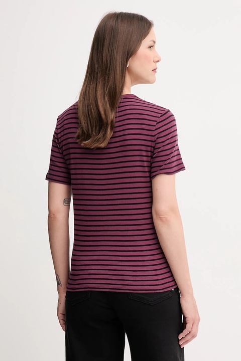 United Colors of Benetton t-shirt bawełniany damski kolor fioletowy 30YSE16A0 - zdjęcie produktu nr 2