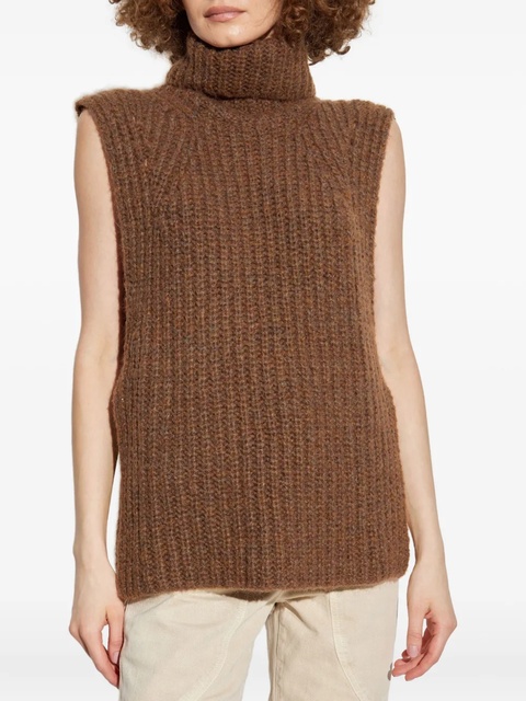 ISABEL MARANT turtleneck ribbed vest - Brown - zdjęcie produktu nr 2