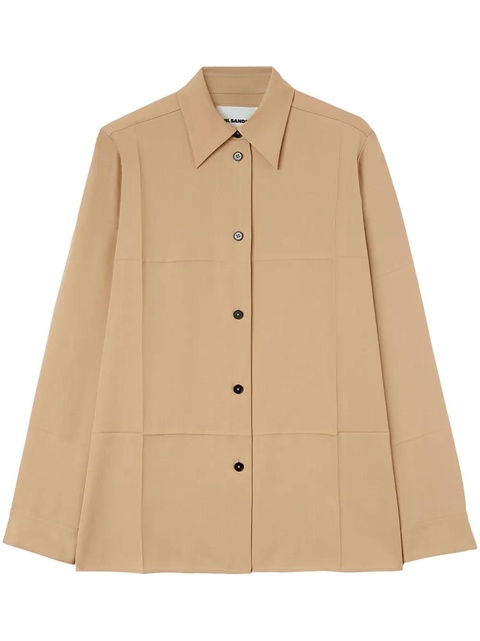 Jil Sander wool gabardine shirt - Neutrals - zdjęcie produktu nr 1