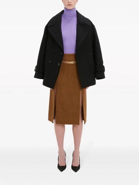 Victoria Beckham stitch-detail peacoat - Black - zdjęcie produktu nr 2