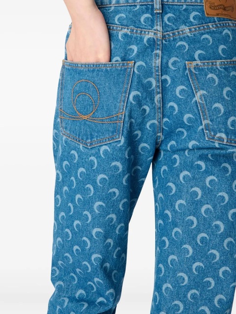 Marine Serre Moon Laser straight jeans - Blue - zdjęcie produktu nr 2