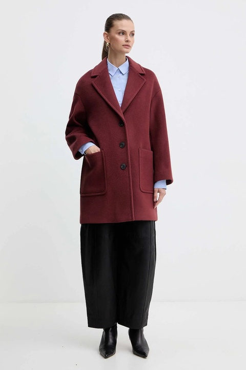 MAX&Co. płaszcz z dodatkiem wełny kolor bordowy 2526016023200 - zdjęcie produktu nr 2