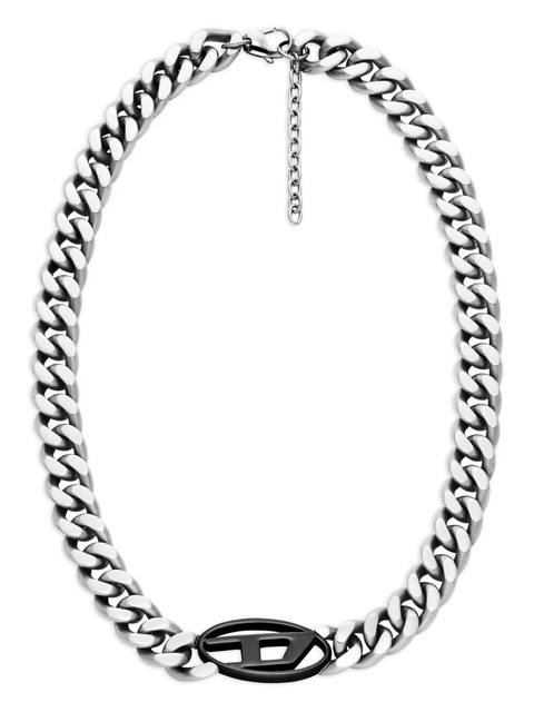 Diesel curb-chain logo necklace - Grey - zdjęcie produktu nr 1