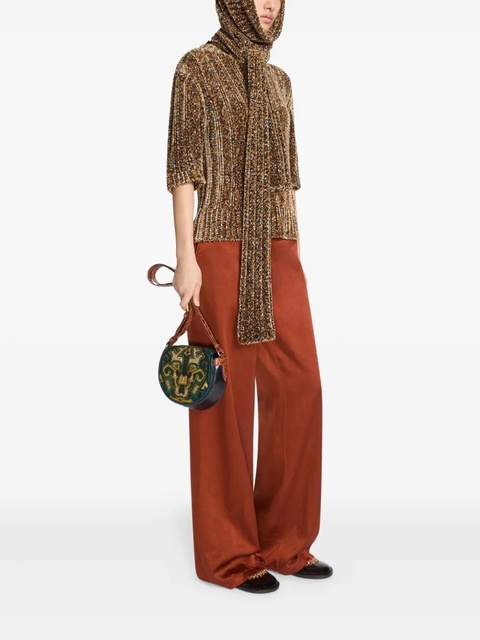 DRIES VAN NOTEN abstract-pattern half-moon crossbody bag - Green - zdjęcie produktu nr 1