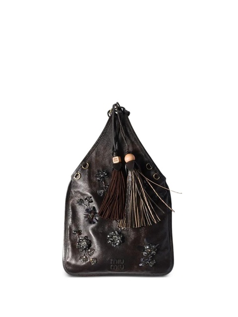 Miu Miu leather tote bag - Brown - zdjęcie produktu nr 1